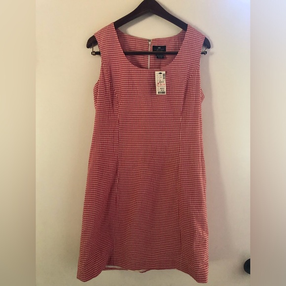 The Limited Gingham Sleeveless Dress- Lined - Size 8- Red & White NWT - Picture 2 of 7